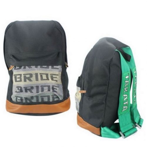 Bride Backpack with Green Takata Straps (Brown-Black)