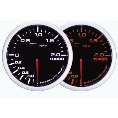 DEPO RACING WA 60mm Gauge - Turbo Boost Pressure Meter (Electrical, -1 - 2 BAR)