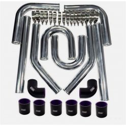   Universal Intercooler Pipe Kit (2") 51mm - 8 Pc Silicone Hose, 8 Pc Aluminium Pipe, 16 Pc T-Clamp