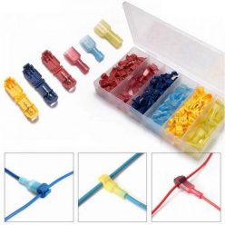   120pcs T-Taps/Male Insulated Wire Terminal Connectors Car Alarm Installation Quick Splice Wire Connector