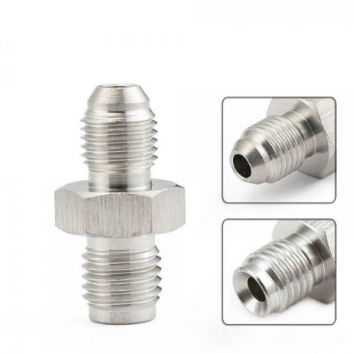 Straight AN-Metric Adapter (AN3 [3/8-24] Male to M10x1.25 Male, Stainless Steel)