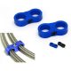 AN10 Dual Hose Spacer / Line Separator – 20mm, Aluminum, Blue