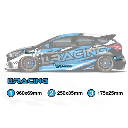 LLRacing Car Sticker without Background - Multiple Sizes