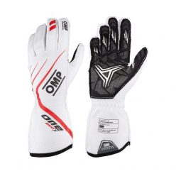 OMP One EVO X Race Gloves - White - OMPIB/771/W/S