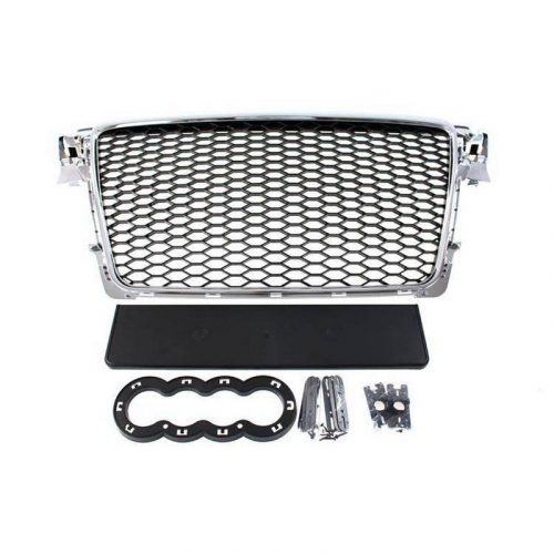 Grill Audi A4 B8 RS Style Chrome Black 08-12 PDC