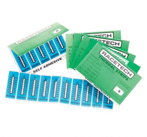 Racetech Adhesive Temperature Indicator Sticker Set - Multiple Temperature Ranges