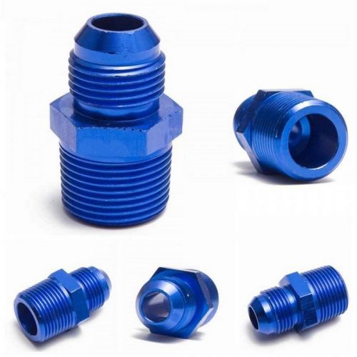 Male To Male Union AN10 To 3/4 "NPT Adapter Fitting Straight - Aluminium