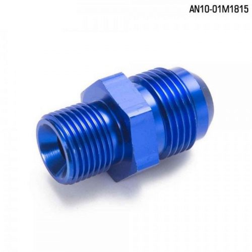 Male To Male Union AN10 To M18x1.5 Adapter Fitting Straight - Aluminium