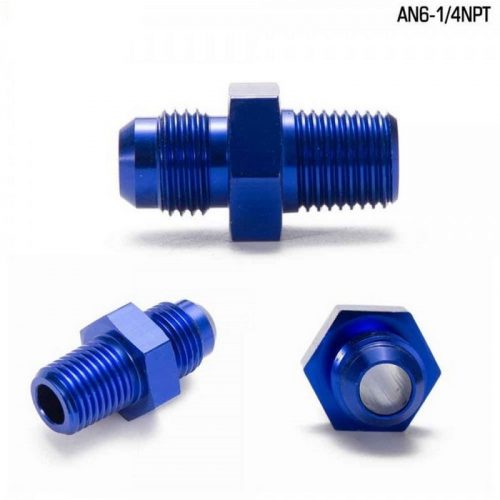 Male To Male Union AN6 To 1/4 "NPT Adapter Fitting Straight - Aluminium