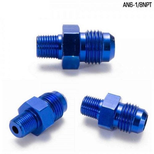 Male To Male Union AN6 To 1/8" NPT Adapter Fitting Straight - Aluminium