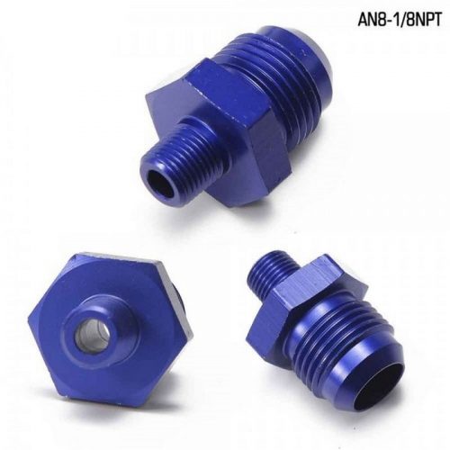 Male To Male Union AN8 To 1/8" NPT Adapter Fitting Straight - Aluminium