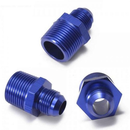 Male To Male Union AN8 To 3/4 "NPT Adapter Fitting Straight - Aluminium