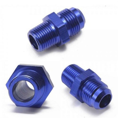 Male To Male Union AN8 To 3/8" NPT Adapter Fitting Straight - Aluminium