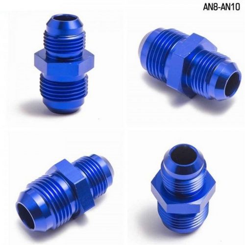 Male To Male Union AN8 To AN10 Adapter Fitting Straight - Aluminium