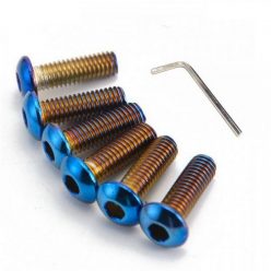   6 PCS Burnt (Neochrome) M5 Steering Wheel Bolt Screw Kit - Domed  