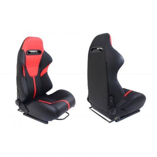 Monza R - LOOK II PVC Racing Seat (Black Red)