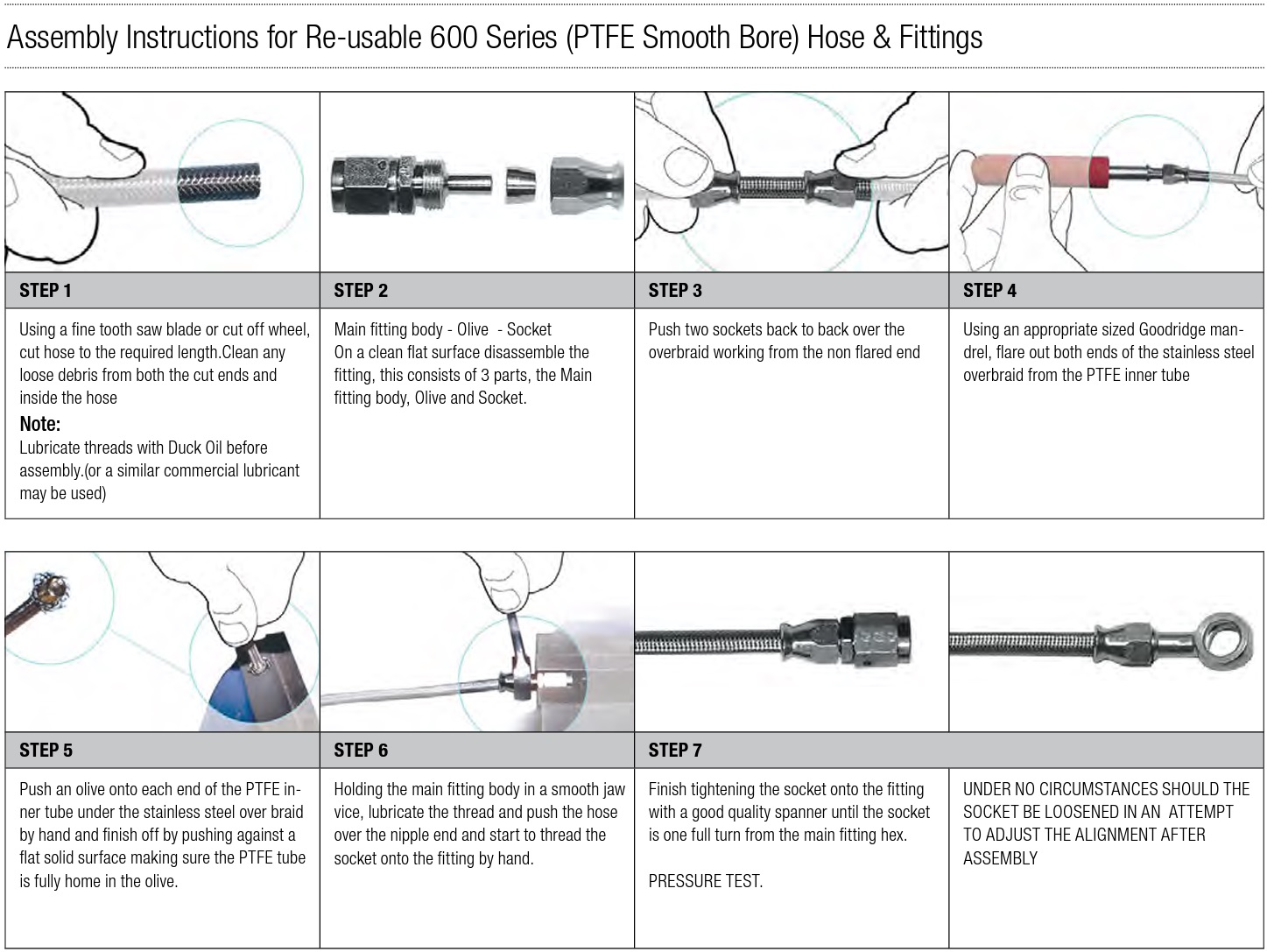 Dash (AN) PTFE (Teflon) Fitting and Hose Assembly